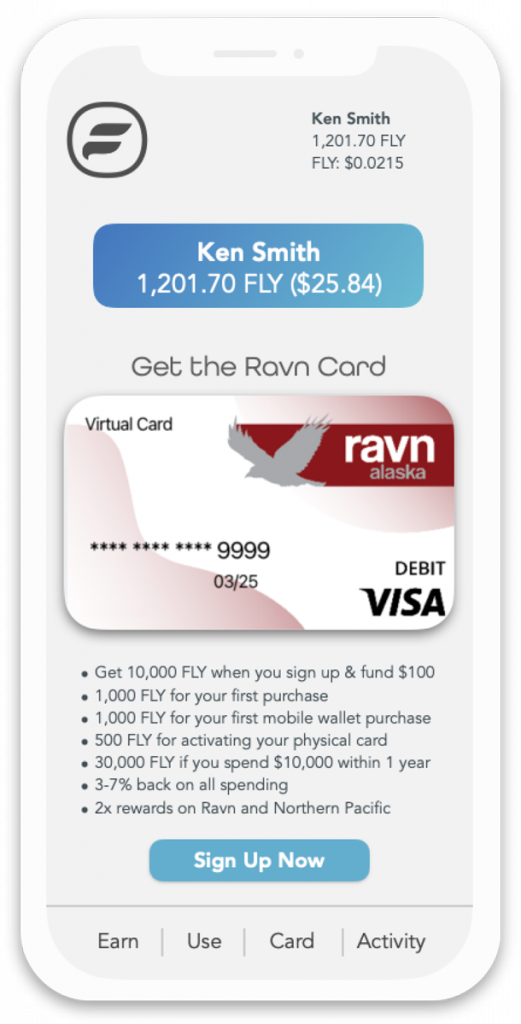 Ravn Card Flycoin Loyalty Phone